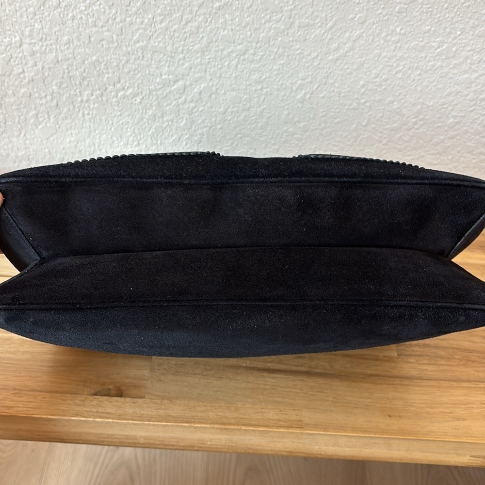 Salvatore Ferragamo Black Suede Gancini Pocket Shoulder Bag - Picture 13 of 14